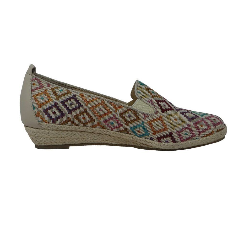 David Tate Sangria Woven Jute Geometric Print Espadrille Loafers Womens 9 - Picture 5 of 13